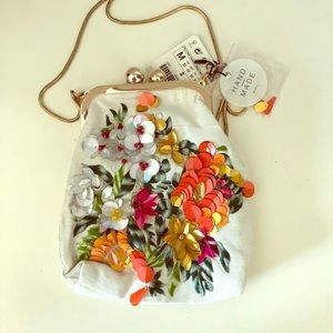 Zara purse embroidered - handmade